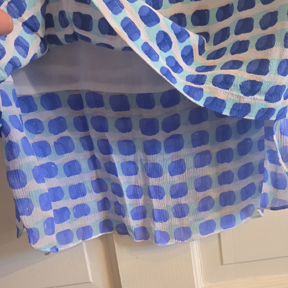 Kate Spade Blue and White Patterned Blouse - Picture 5 of 8